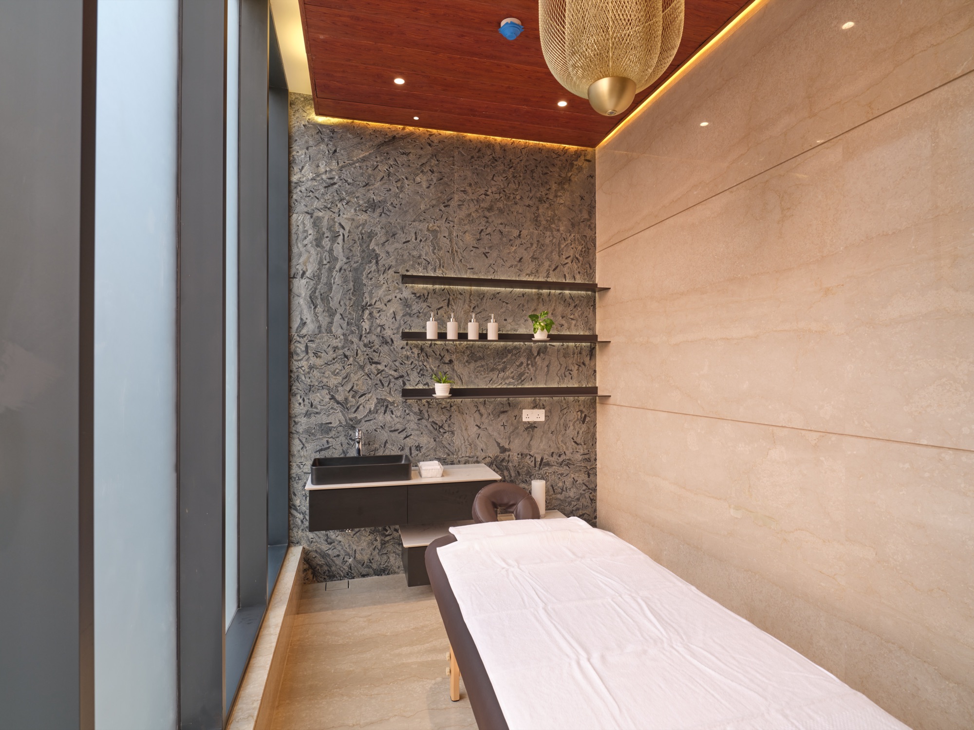 Private spa treatment room luxury residence Ahmedabad